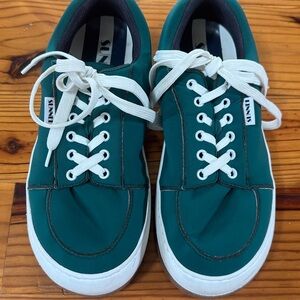 SUNNEI Dreamy Platform Sneakers in Green/Teal Leather Size 40 Italian